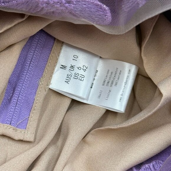 🆕 BRONX & BANCO 🧿 NWOT Jasmine Floral-Appliqued Gown, Lilac - Sz M US 6 - Picture 14 of 16